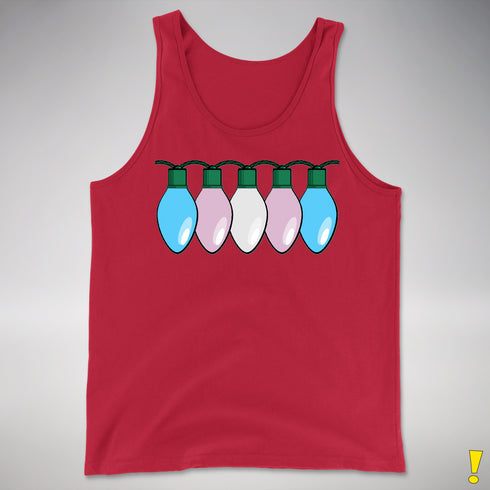 Transgender Pride Flag Christmas Lights Premium Tank Top - Red
